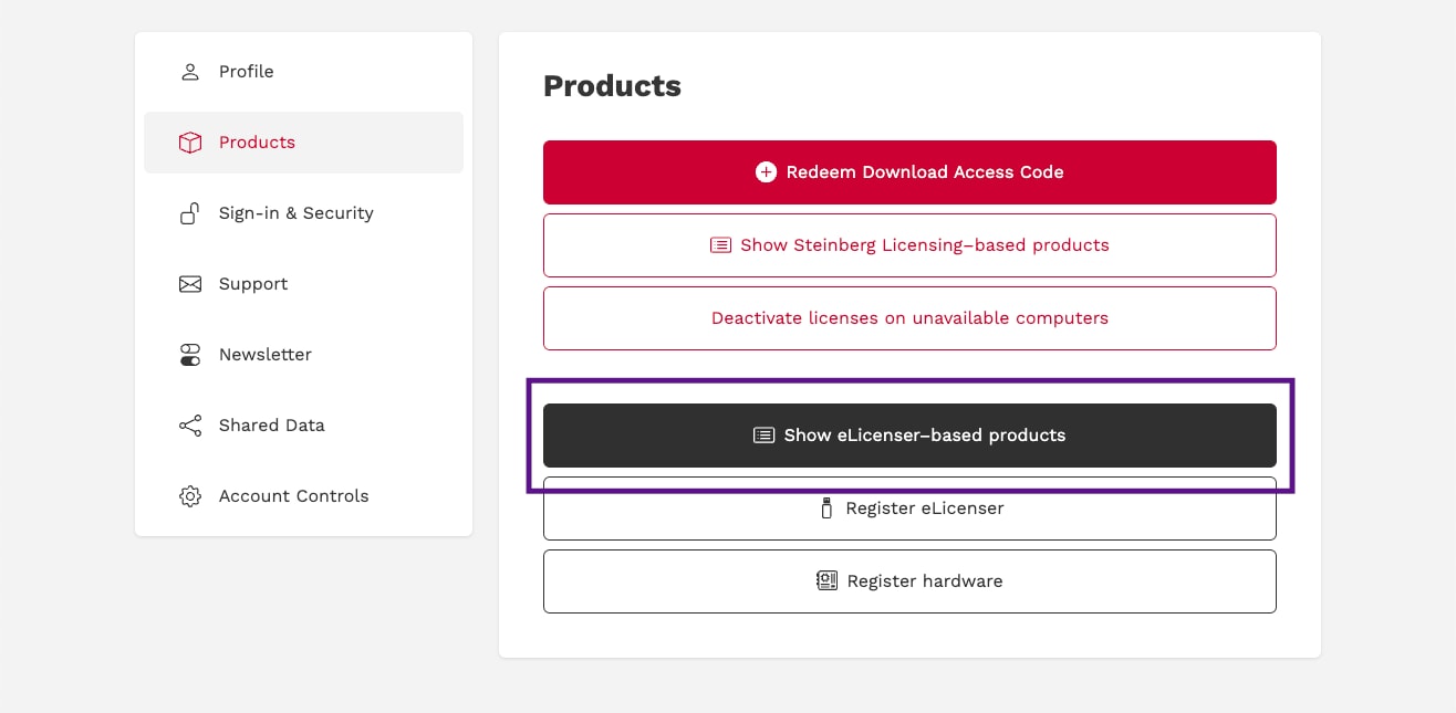 3. Check that VST Rack Pro is registered in MySteinberg.