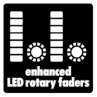 Instant, accurate visual feedback with LED rotary faders.