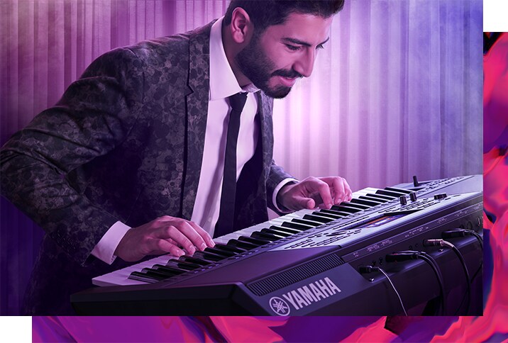 A man playing Yamaha Arranger Workstation Keyboard named PSR-A5000
