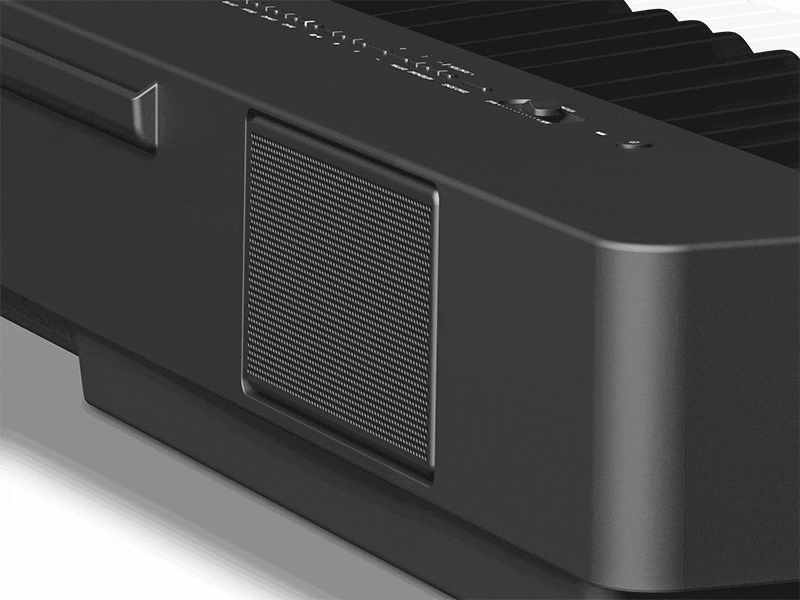 Animation showing sound coming out of the P-225’s built-in rear speaker