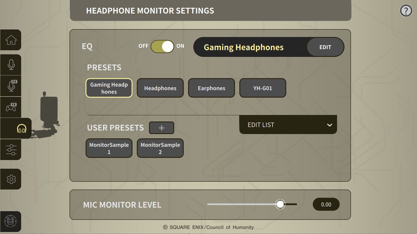 Yamaha ZG Controller - Headphone Monitor Settings