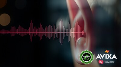 Featured course image for "Yamaha Acoustic Engineering Program - 1. Sound and Hearing Basics", with a visual of an ear and sound waves.