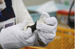 Inspector checking a recorder part