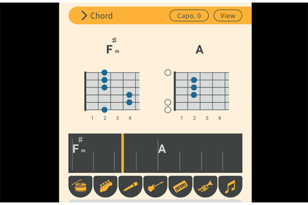 Automatic chord progression display through chord analysis.