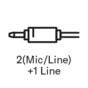 2 (Mic/Line) + 1 Line inputs