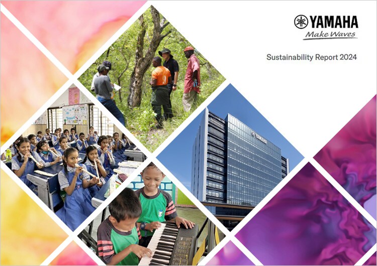 Cover page of the Yamaha Sustainability Report 2024.
